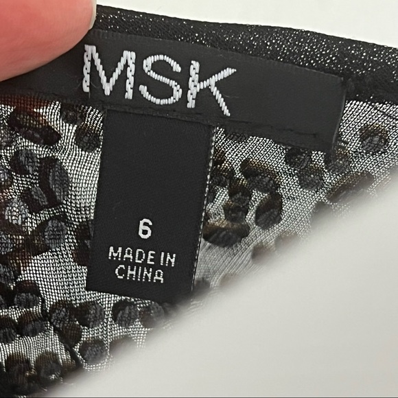 MSK Black Beaded Cocktail Party Dress Sz 6 NWT - Picture 6 of 7